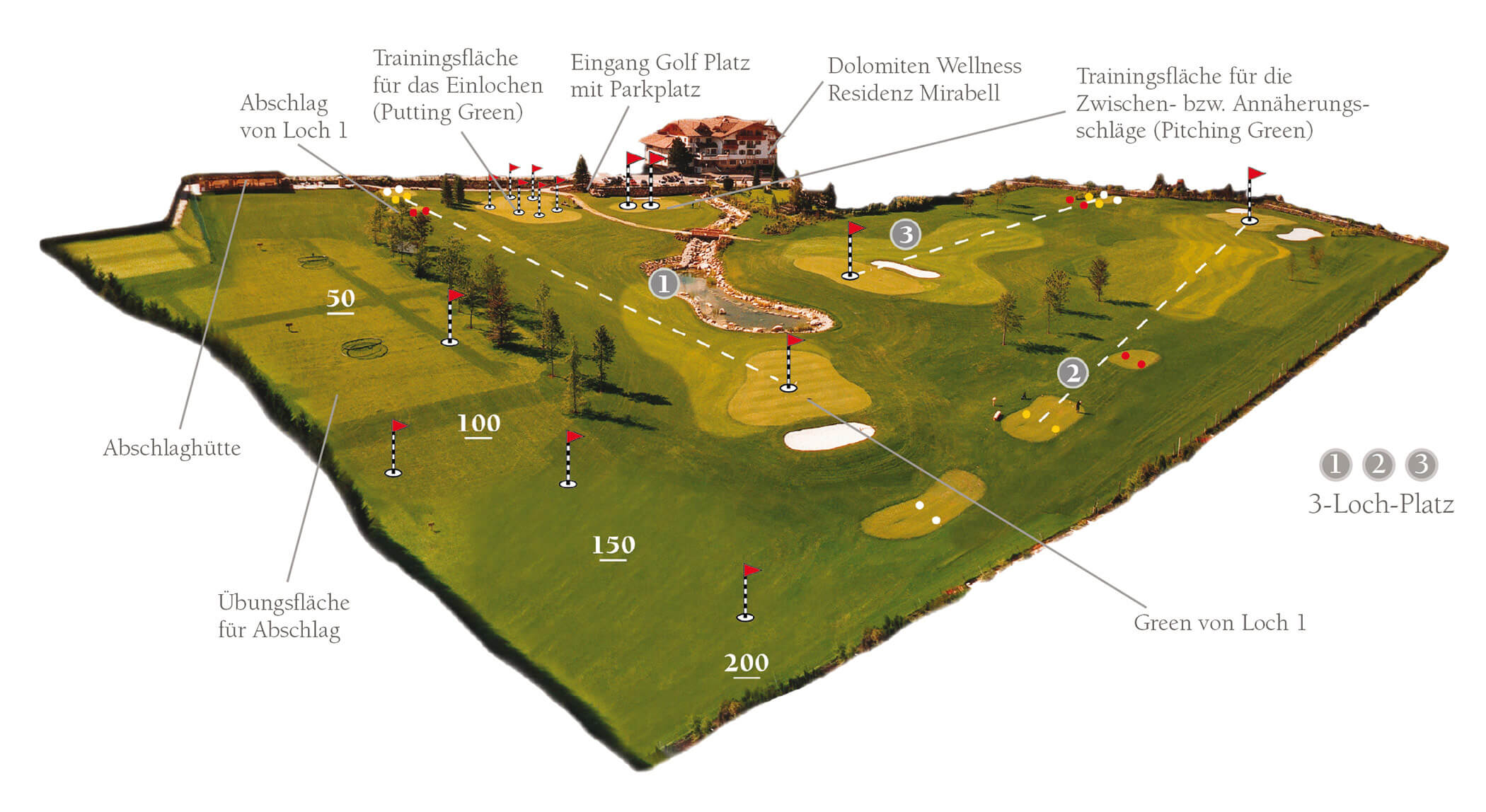 Golfanlage - 5 Sterne Hotel Mirabell Dolomites in Olang